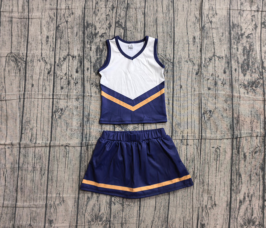 Dark blue top matching skorts girls summer yoga outfit preorder