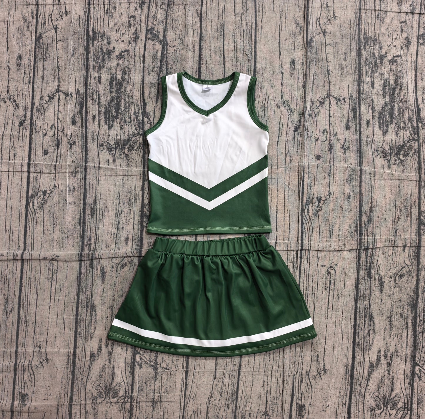 Green top matching skorts girls summer yoga outfit preorder