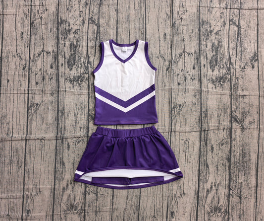 Purple top matching skorts girls summer yoga outfit preorder