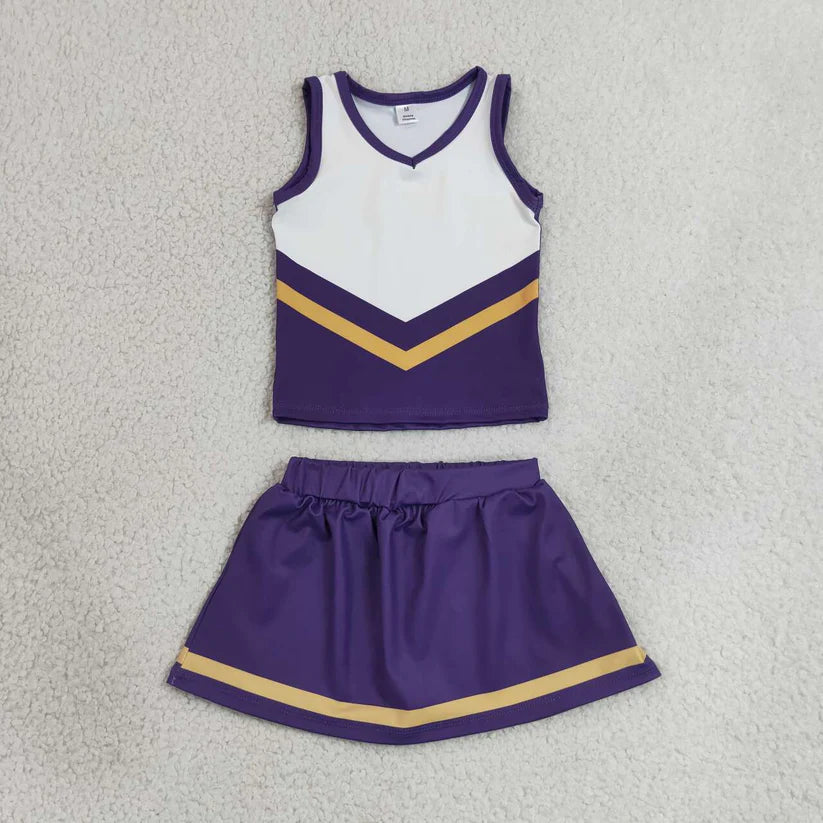 Black top matching skorts girls summer yoga outfit