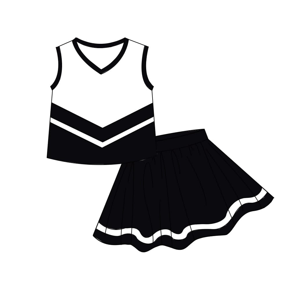 Black top matching skorts girls summer yoga outfit preorder