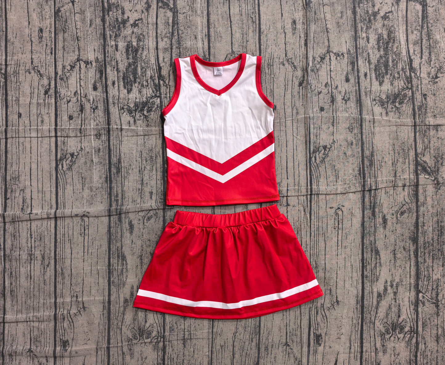 Red top matching skorts girls summer yoga outfit preorder