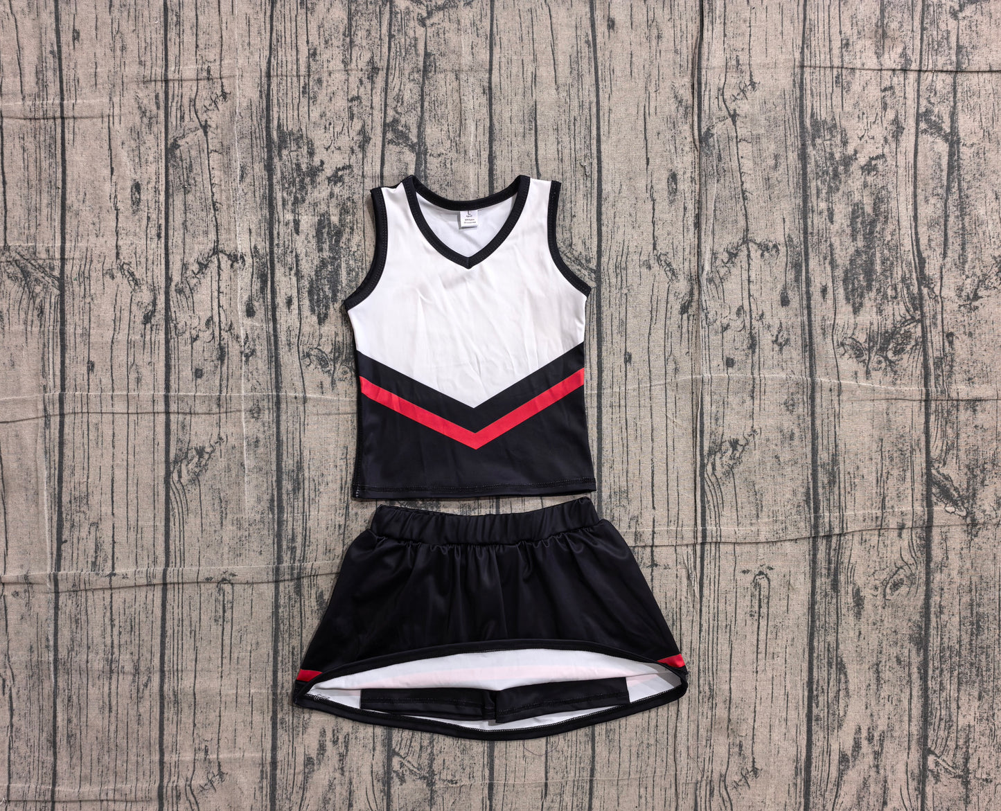 Black red top matching skorts girls summer yoga outfit preorder