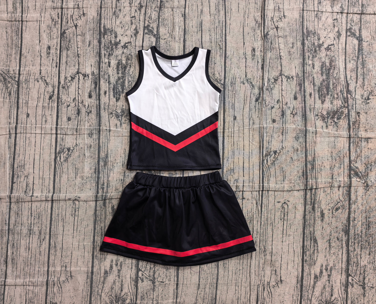 Black red top matching skorts girls summer yoga outfit preorder