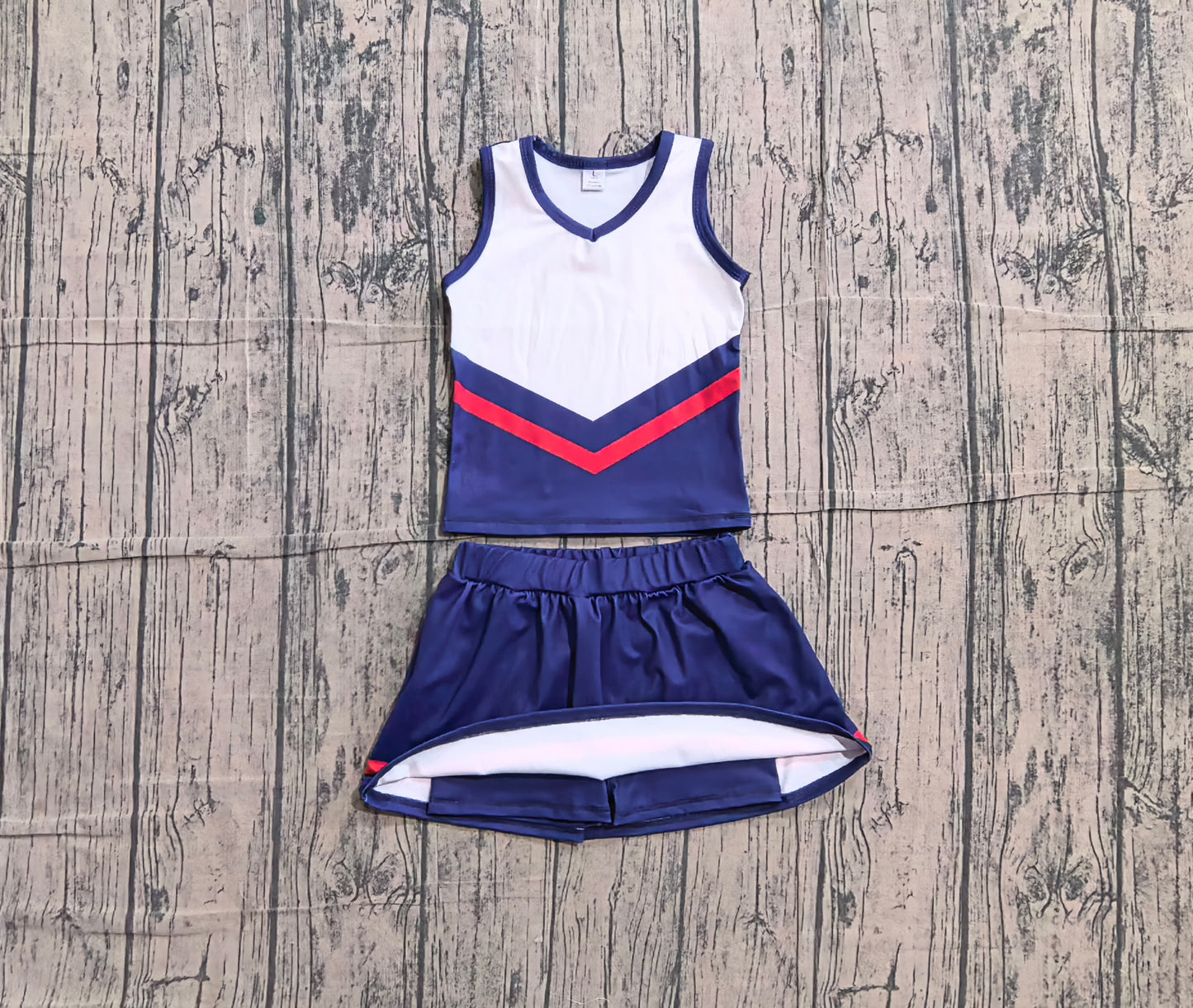 Navy gold top matching skorts girls summer yoga outfit preorder