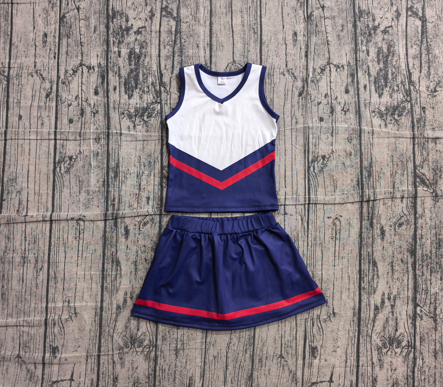 Navy gold top matching skorts girls summer yoga outfit preorder