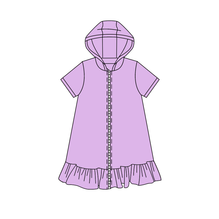 Lavender color girls summer yoga zip dress preorder