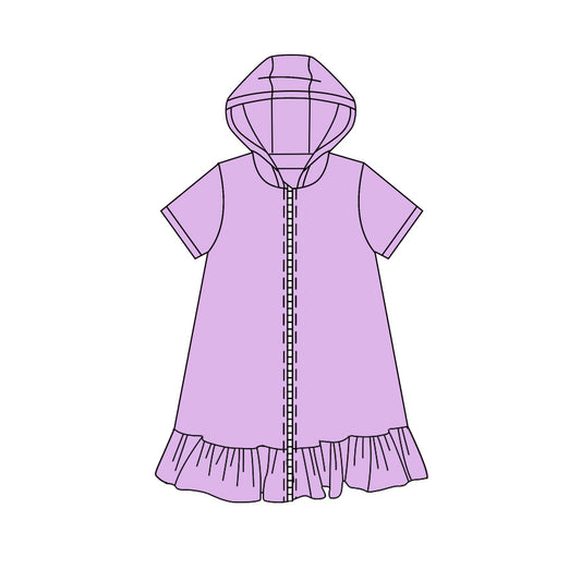 Lavender color girls summer yoga zip dress preorder