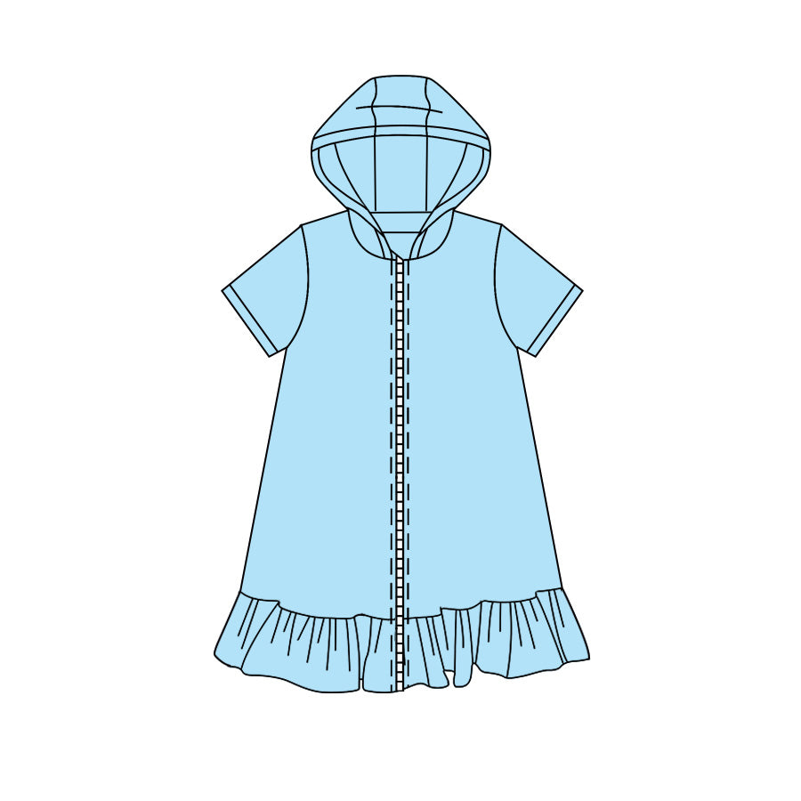 Blue color girls summer yoga zip dress preorder