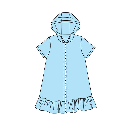 Blue color girls summer yoga zip dress preorder