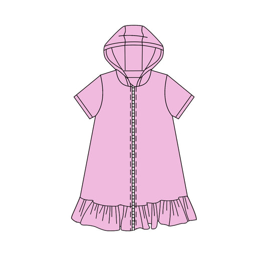 Pink color girls summer yoga zip dress preorder