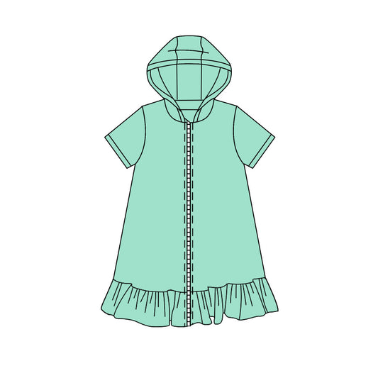 Mint green color girls summer yoga zip dress preorder