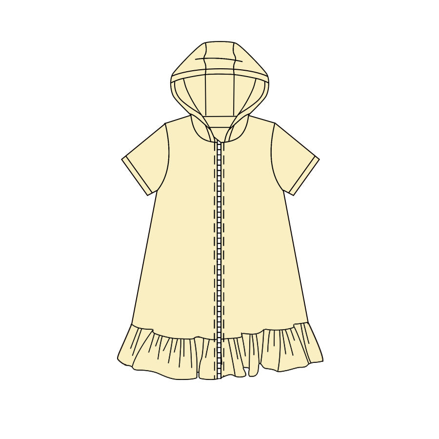 Yellow color girls summer yoga zip dress preorder