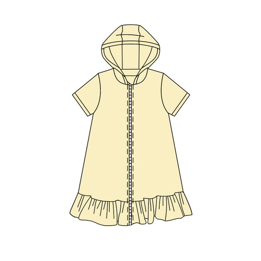 Yellow color girls summer yoga zip dress preorder