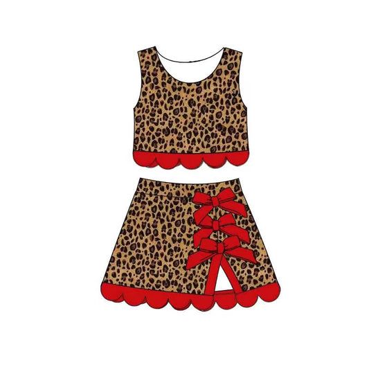 Leopard yoga tank top matching skorts girls summer outfit preorder