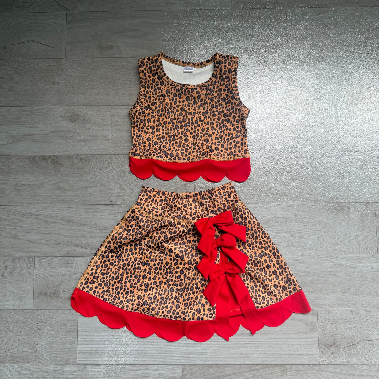 Leopard yoga tank top matching skorts girls summer outfit preorder