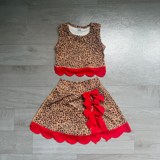Leopard yoga tank top matching skorts girls summer outfit preorder