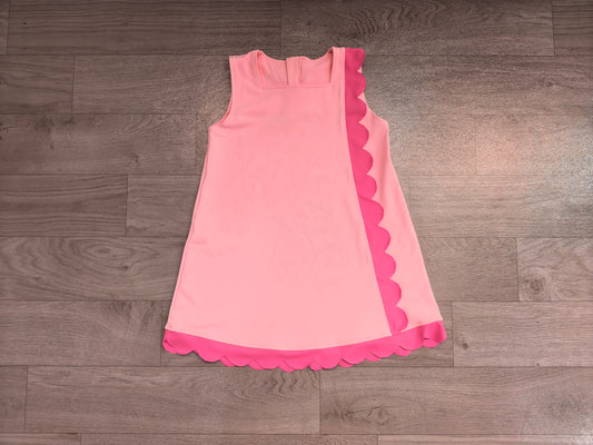 Light Pink color girls summer yoga scalloped dress preorder