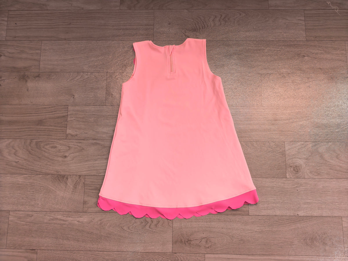 Light Pink color girls summer yoga scalloped dress preorder