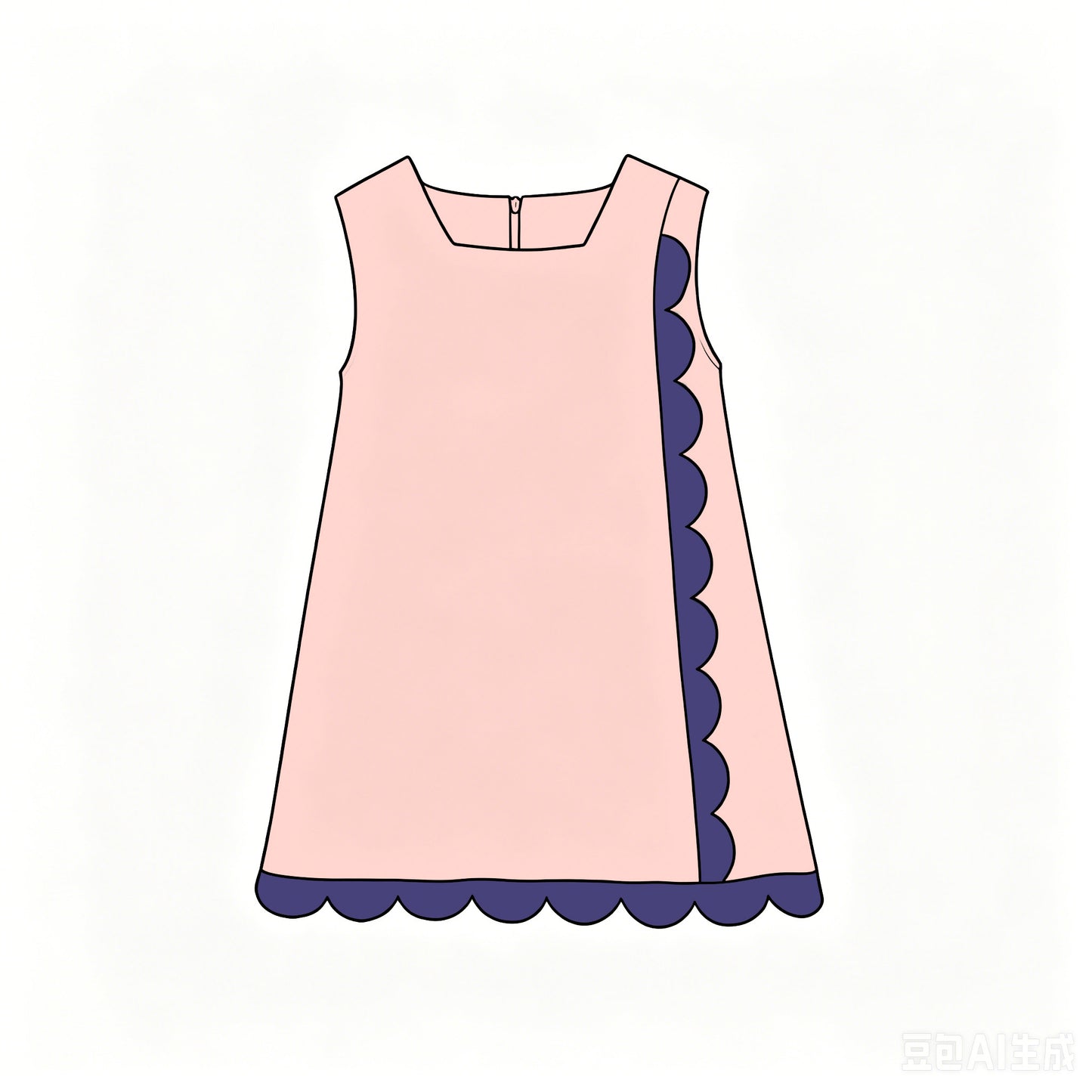 Pink color girls summer yoga scalloped dress preorder