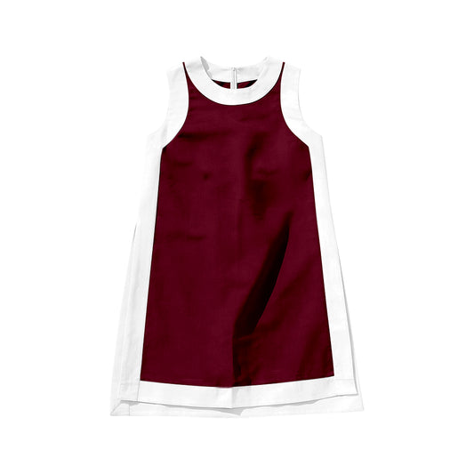 Wine red color girls summer yoga  dress preorder