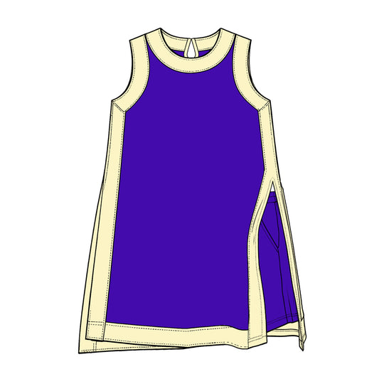 Purple color girls summer yoga design dress preorder