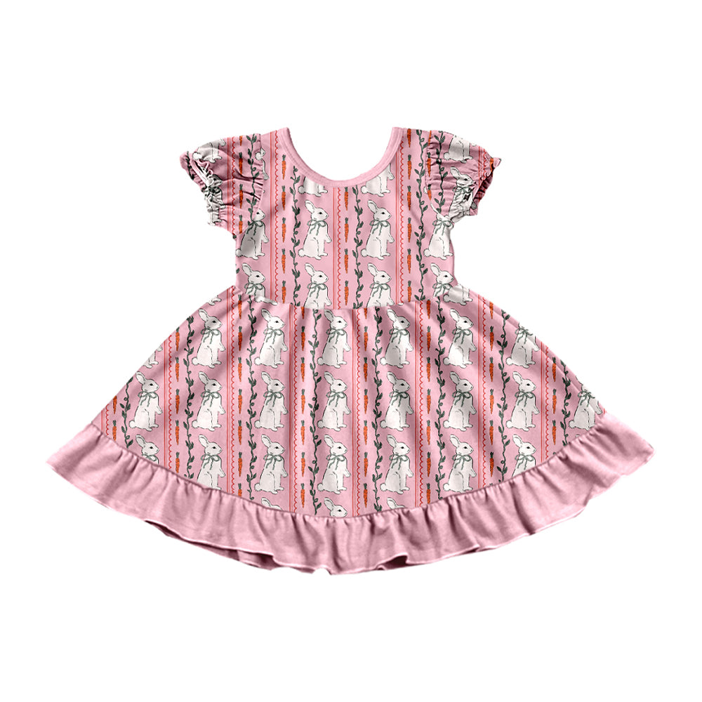 Easter rabbit print girls short sleeve dress preorder