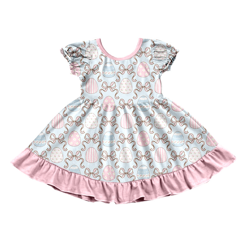 Easter bunny print girls short sleeve dress preorder