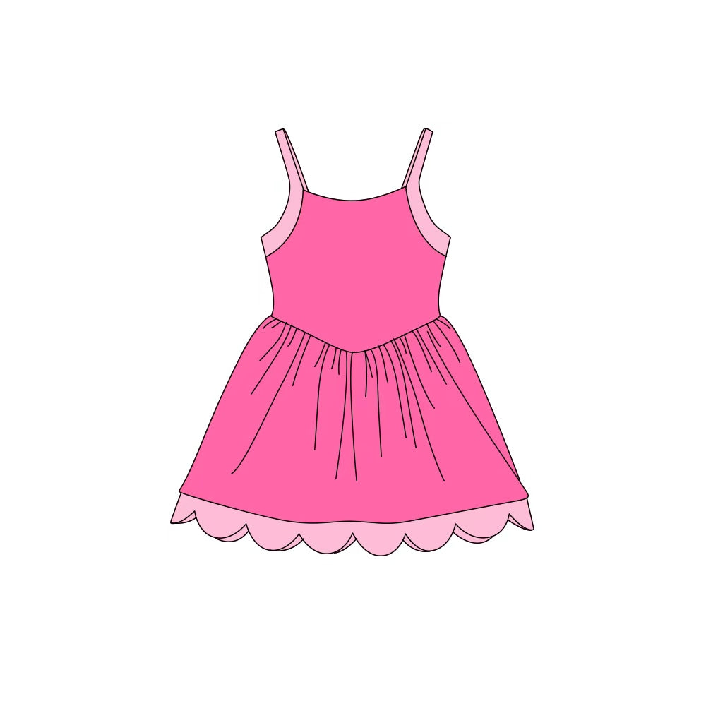 Hot pink color girls summer yoga dress preorder
