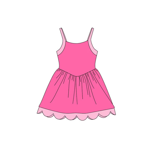 Hot pink color girls summer yoga dress preorder