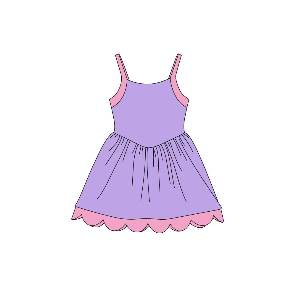 Lavender color girls summer yoga dress preorder
