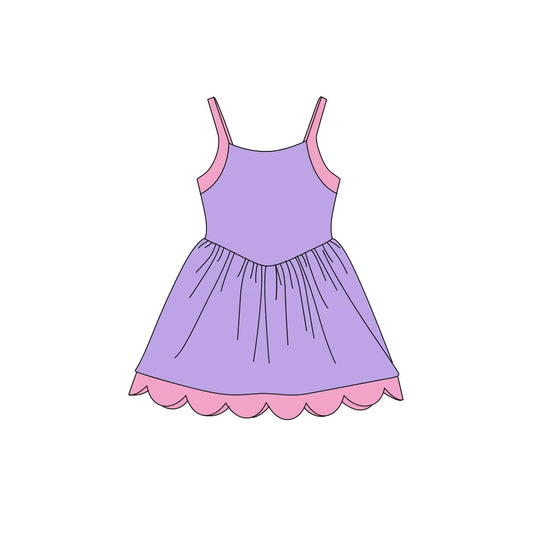 Lavender color girls summer yoga dress preorder