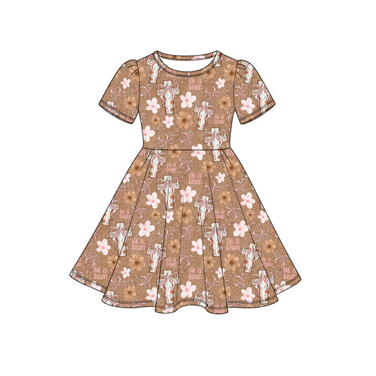 He is risen easter day short sleeve dress preorder
