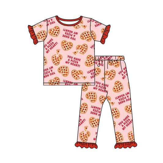 You have a pizza my heart baby girls Valentine's day pajamas preorder