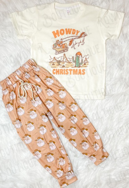 Howdy Christmas baby boy western outfit preorder