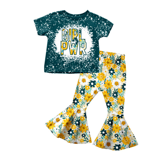 girls power top floral bell bottoms boutique outfit preorder