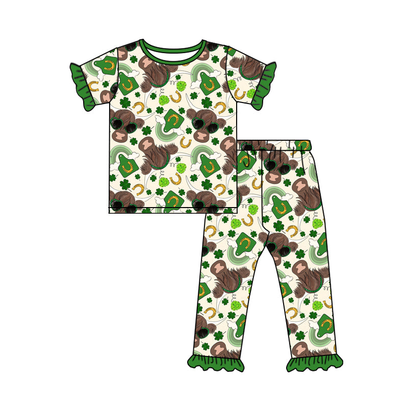 girls western cow Saint Patrick's Day outfit preorder