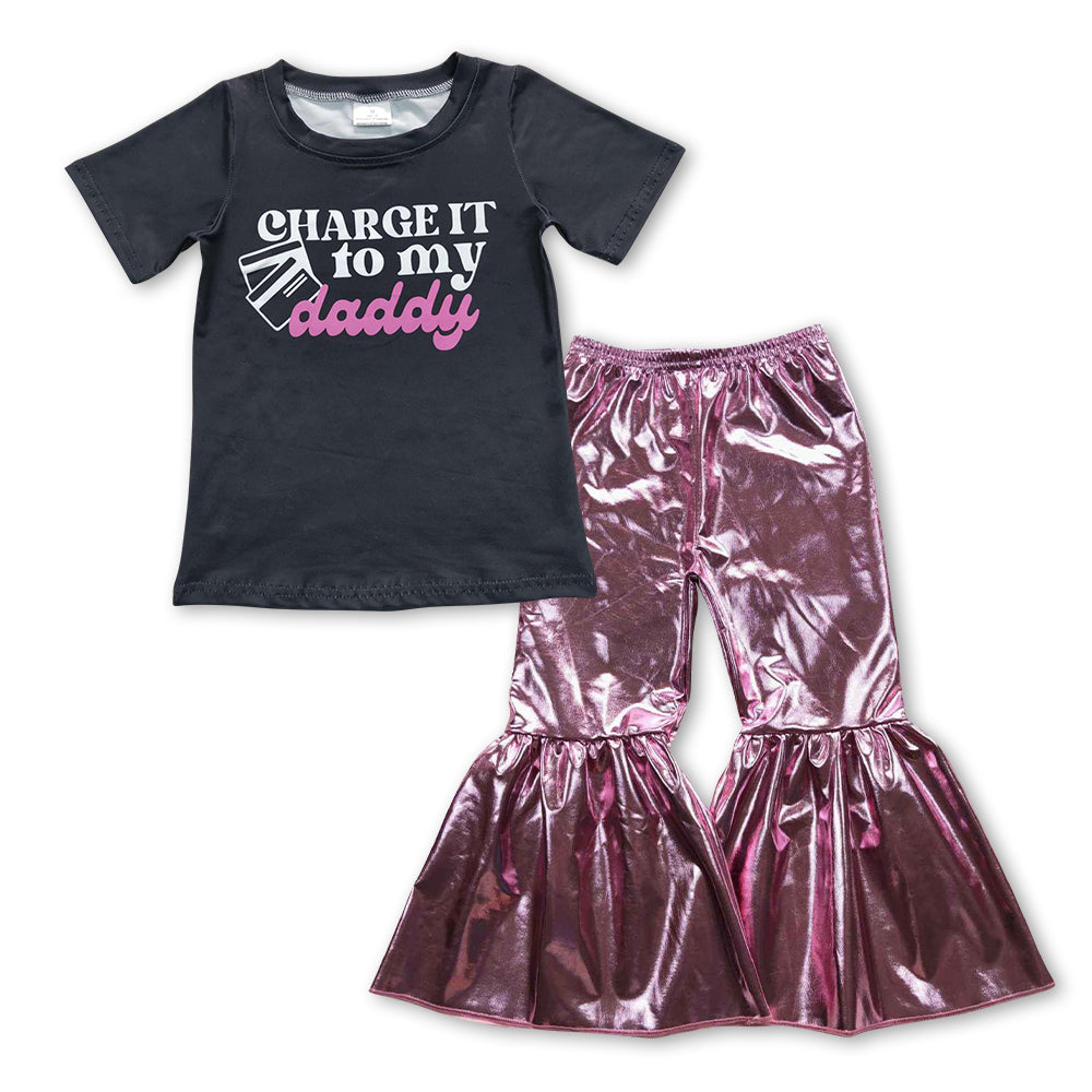 Charge it to my Daddy top disco pants outfit