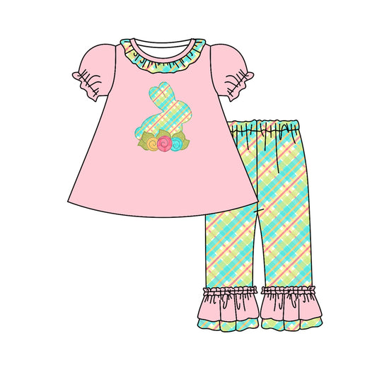 girls Easter flower bunny clothing set preorder