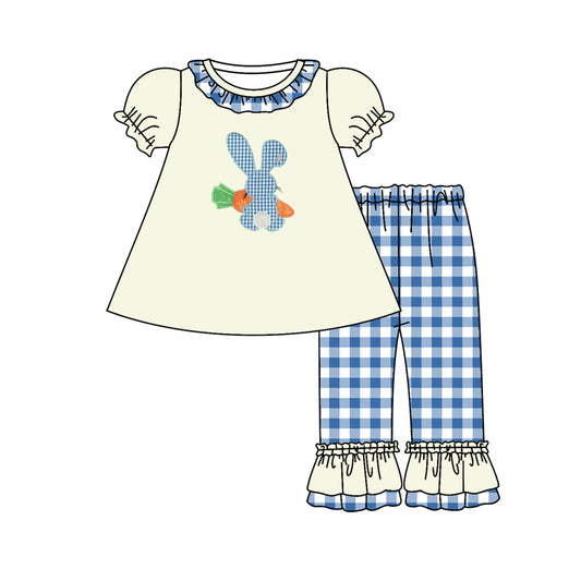 girls Easter bunny carrot top ruffle pants outfit preorder