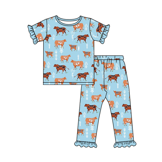 girls western cow farm outfit preorder