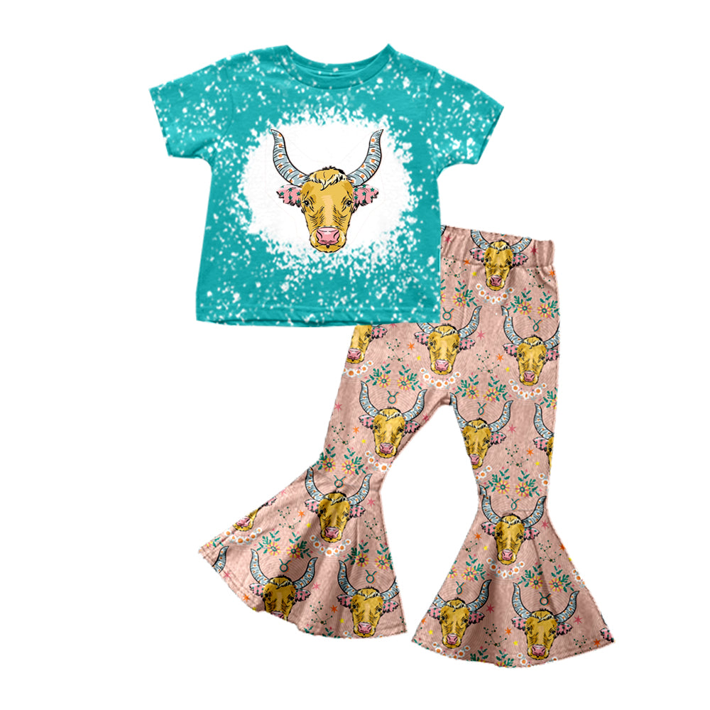 western cow top floral bell bottoms outfit preorder