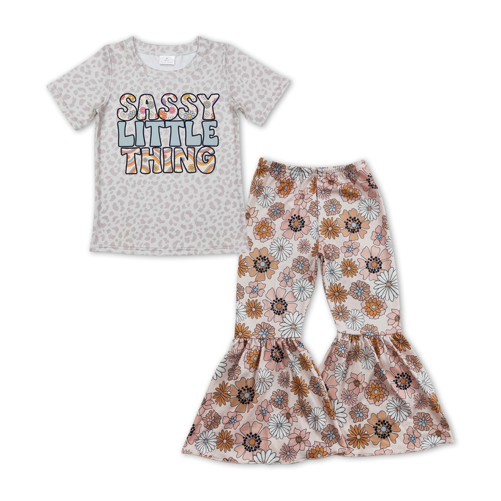 sassy little thing top floral bell bottoms wholesale boutique clothing set