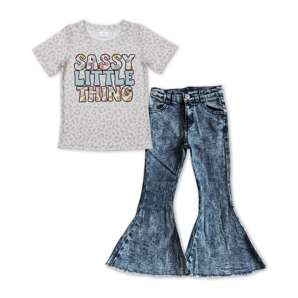 sassy little thing top jeans bell bottoms pants outfit