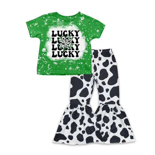 Saint Patrick's Day green clover bell bottoms clothing set preorder