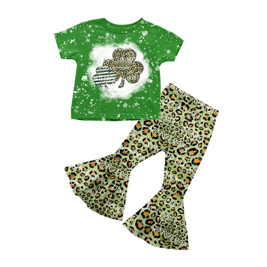 Saint Patrick's Day cheetah clovers top matching pants outfit preorder