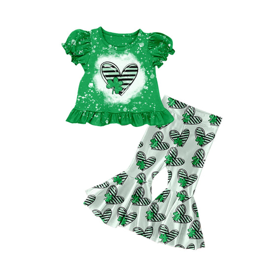 Saint Patrick's Day green clover bell bottoms outfit preorder