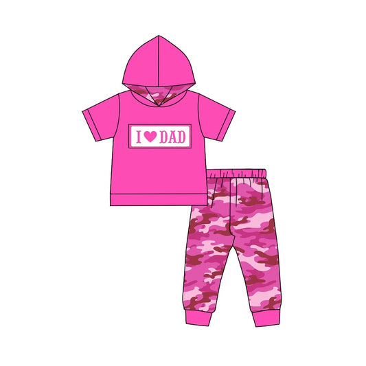 I love dad pink camo clothing set preorder