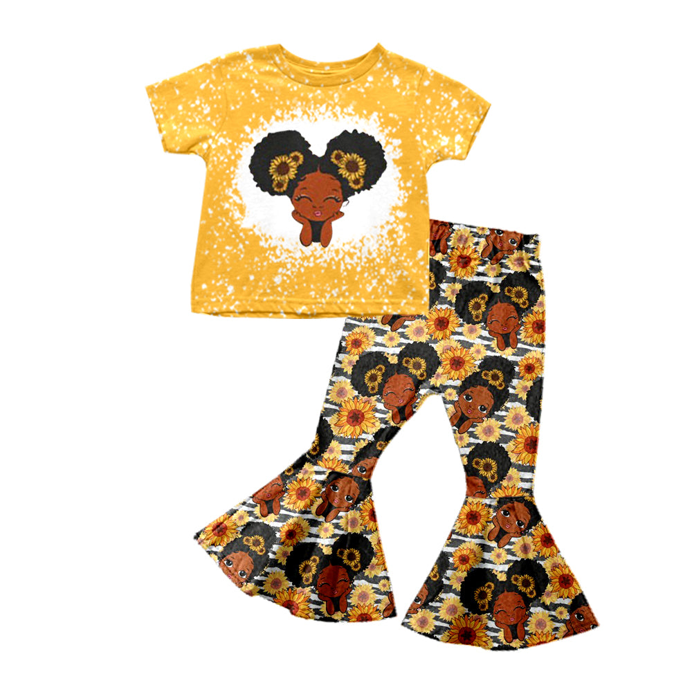 Black friday baby girls sunflower clothing set preorder