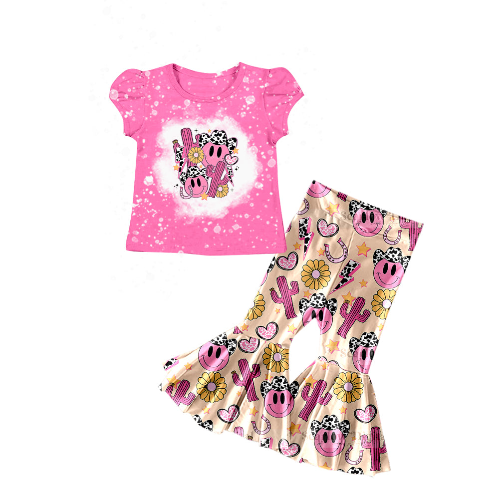 western cowgirl smile face bell bottoms outfit